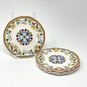 Le Cadeaux Capri Tuscan Melamine Appetizer Bread Dessert Plates 6.25” Set of 4